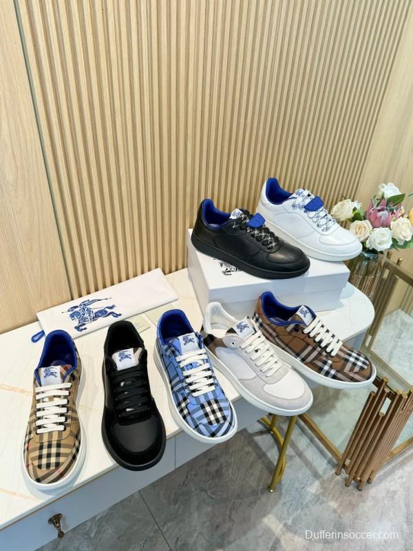 2024 Men Burberry Black Leather Sneakers MJ00320