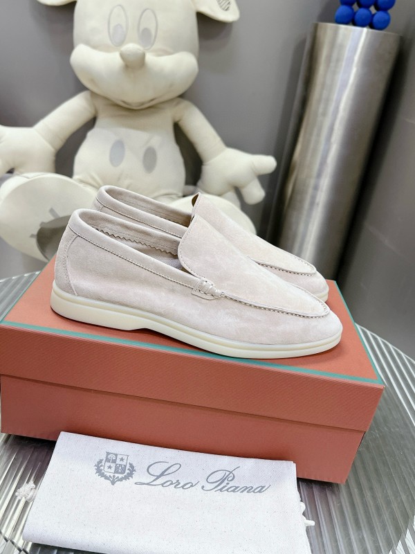 2024 Unisex Le Parmentier White Suede Loafers MJ00270