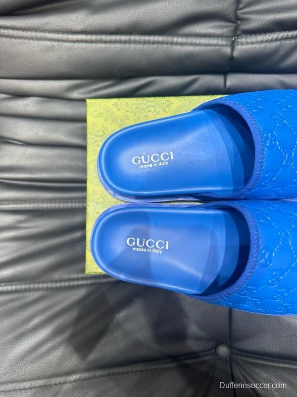 2024 Slippers Gucci Blue Leather Slippers MJ00200