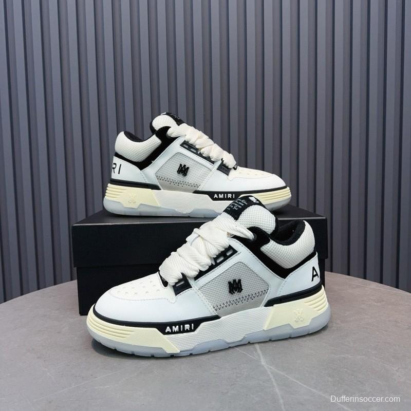 2024 Unisex Amiri White Black Leather Sneakers MJ00360