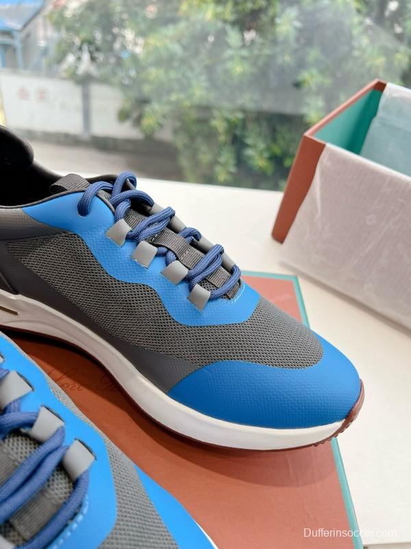 2024 Unisex Le Parmentier Blue Grey Knit Casual Sneakers Top Version MJ00340
