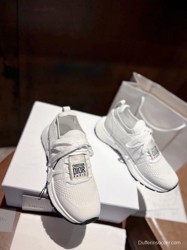 2025 Women Dior White Flyknit Sneakers LY00260