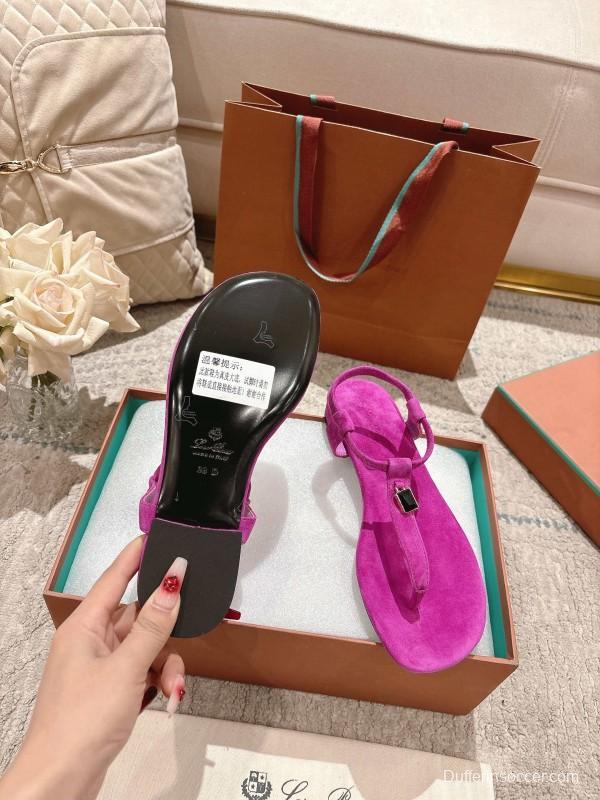 2025 Women LP Fuchsia Suede Sandals LY00250