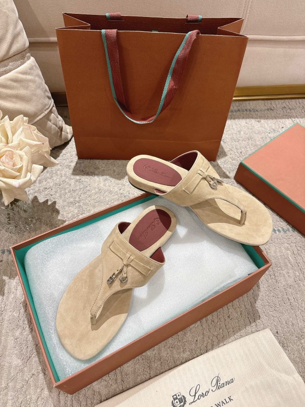 2025 Slippers Le Parmentier Beige Suede Slippers LY00250