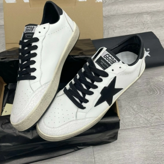 2024 Unisex GGDB White Black Leather Sneakers MJ00260