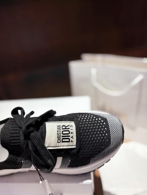 2025 Unisex Dior Black Grey Flyknit Sneakers LY00260