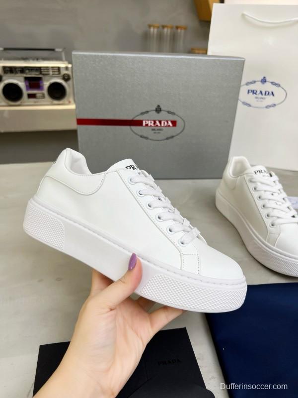 2024 Unisex Prada White Leather Sneakers MJ00310