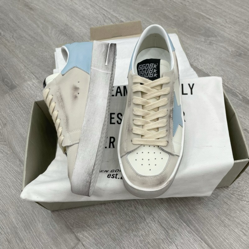 2024 Unisex GGDB White Light Blue Suede Leather Sneakers MJ00260