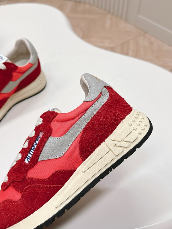 2024 Unisex Autry Red White Leather Mesh Sneakers MJ00330