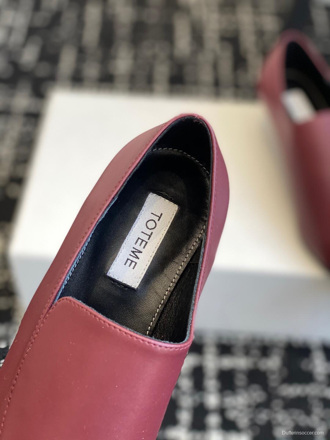 2025 Women Toteme Burgundy Leather Loafers