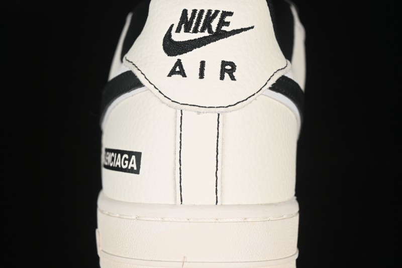 Nike Balenciaga Air Force 1'07 Low Collaboration Triple Swoosh Beige Black Casual Shoes - FR0538-090