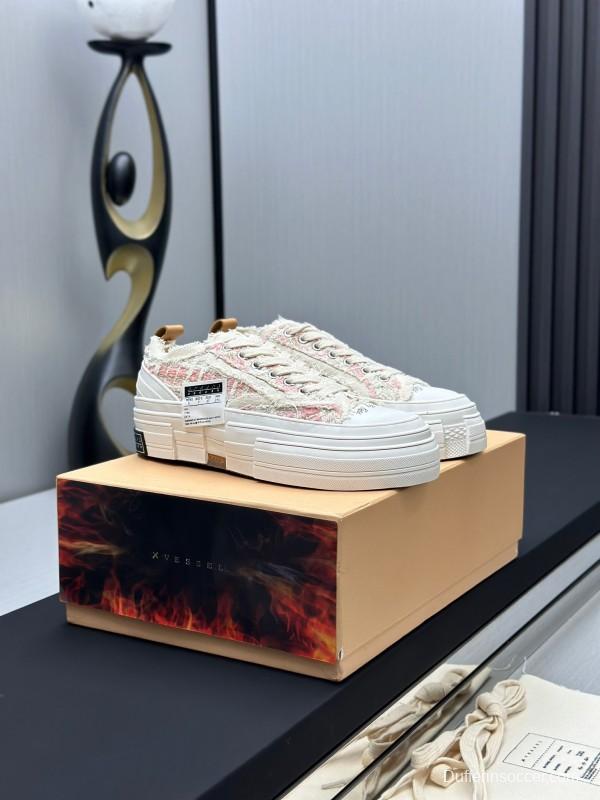 2025 Unisex XVESSEL White Canvas Plimsolls Distressed Design AS00260