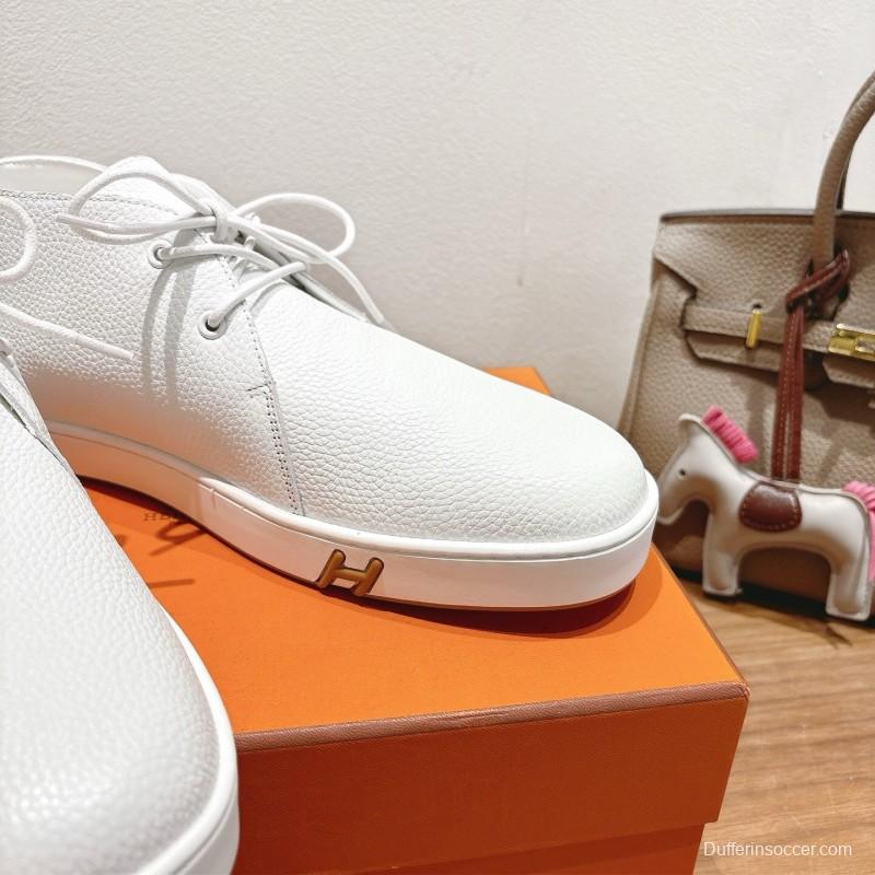 2025 Unisex H White Leather Classic Boots AS00380