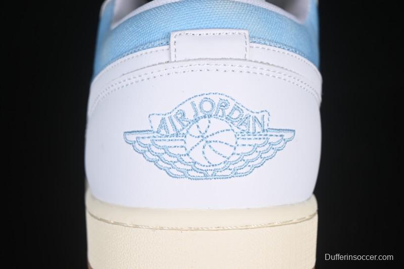 Nike Air Jordan 1 Low Worn Blue Denim Casual Sneakers - HQ2004-400