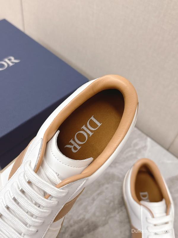 2025 Unisex Dior White Amber Leather Sneakers KFY00300