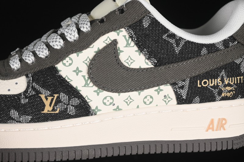 Nike Air Force 1 '07 Low LV Collaboration Black Gold Casual Sneakers - JJ2508-703