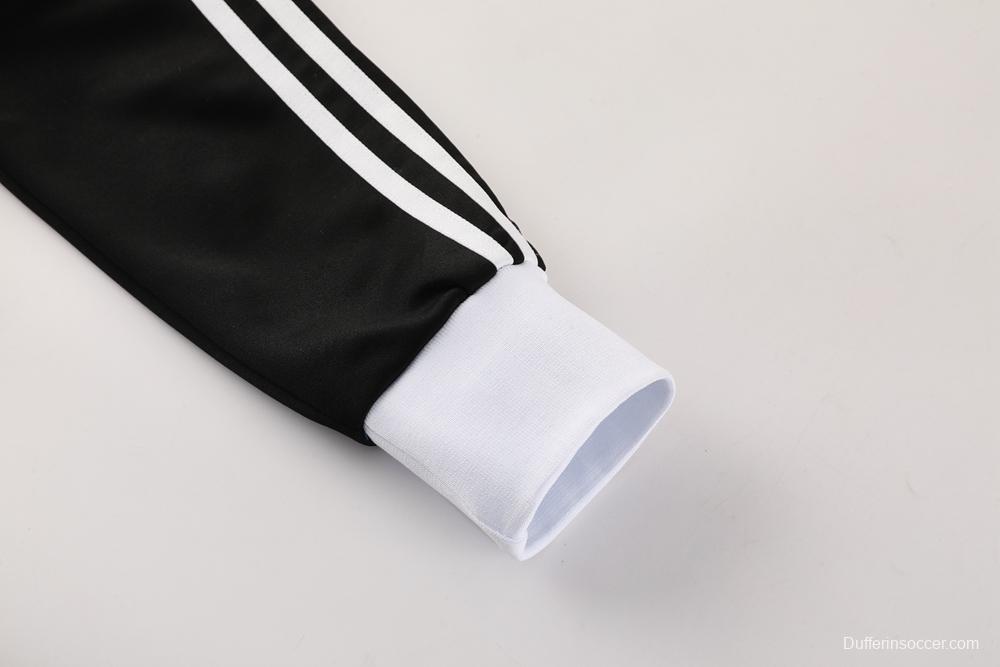 2025 Adidas Original Black Full Hoodie Zipper Jacket +Long Pants