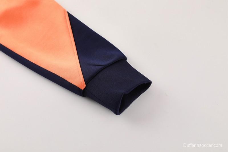 25/26 Barcelona Navy/Orange Full Zipper Jacket +Long Pants
