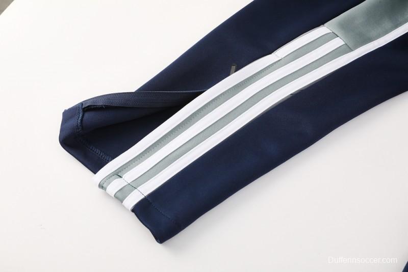25/26 Real Madrid Navy/Grey Full Zipper Jacket +Long Pants
