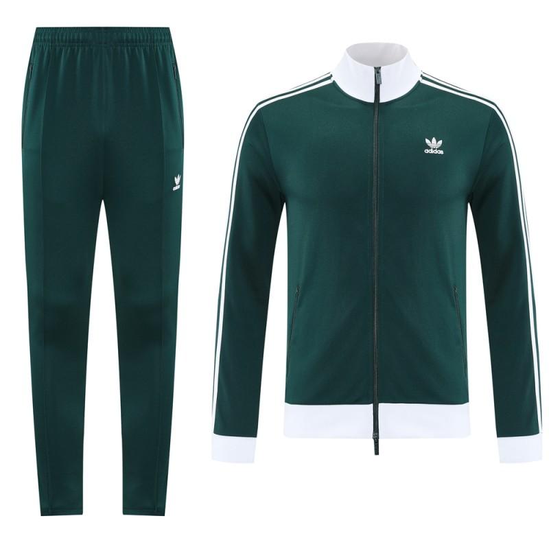 2025 Adidas Original Green Full Hoodie Zipper Jacket +Long Pants