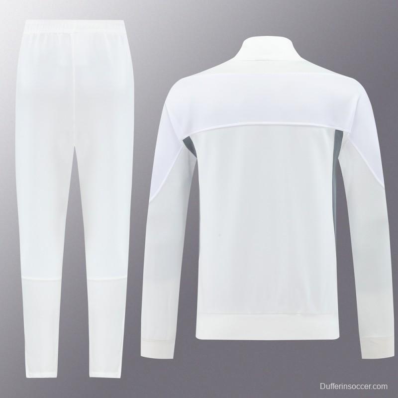 2025 NIKE WHITE/Grey Full Zipper Jacket +Long Pants