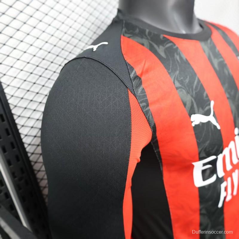 Player Version 25/26 AC Milan Home Long Sleeve Jersey