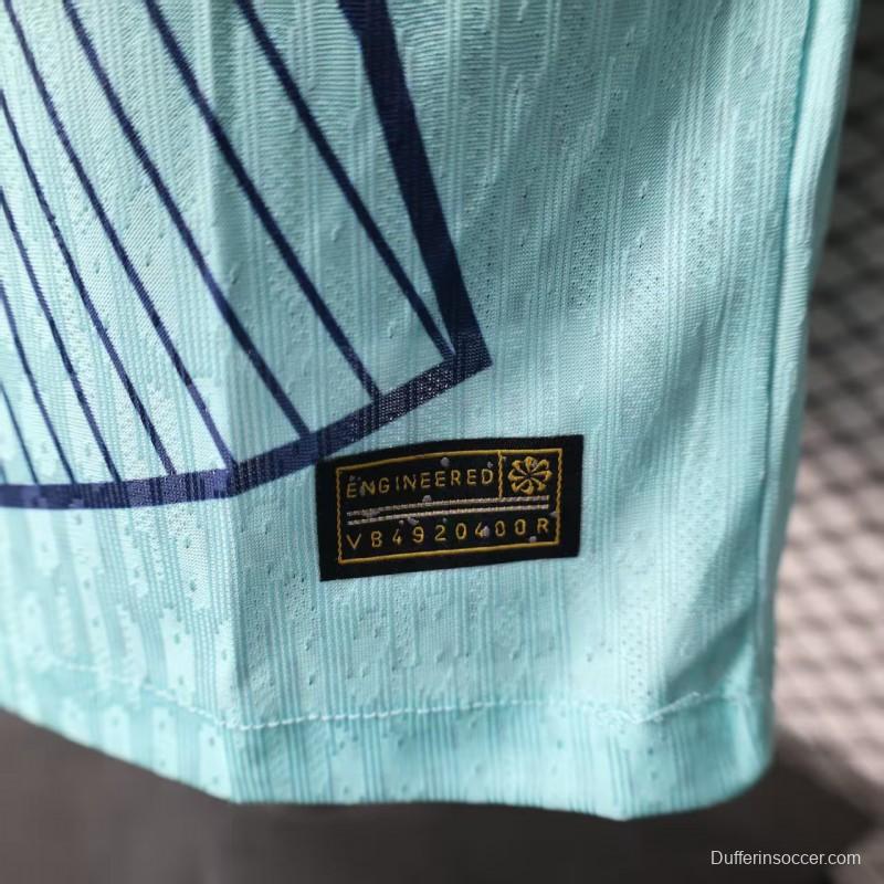 Player Version 25/26 FC Barcelona Light Blue with Vertical Pinstripe Pattern Jersey