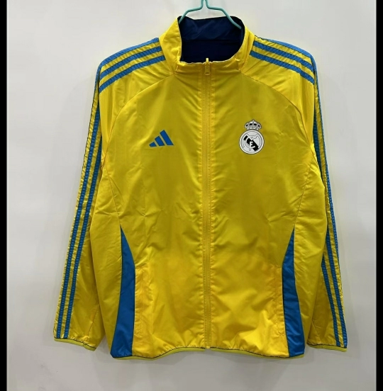 25/26 Real Madrid Yellow/Navy Reversible Windbreaker