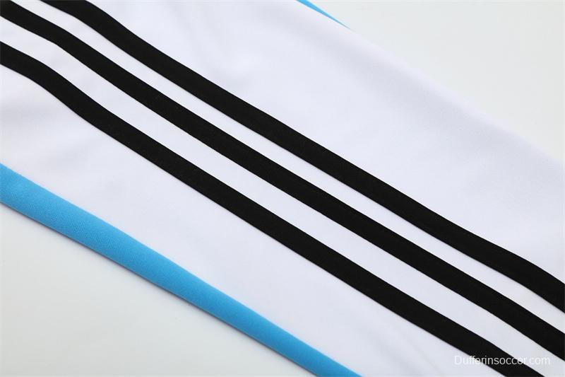 Retro 12/13 Real Madrid White/Blue Half Zipper Jacket