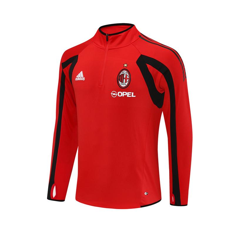 Retro 05/06 AC Milan Red Half Zipper Jacket+Long Pants