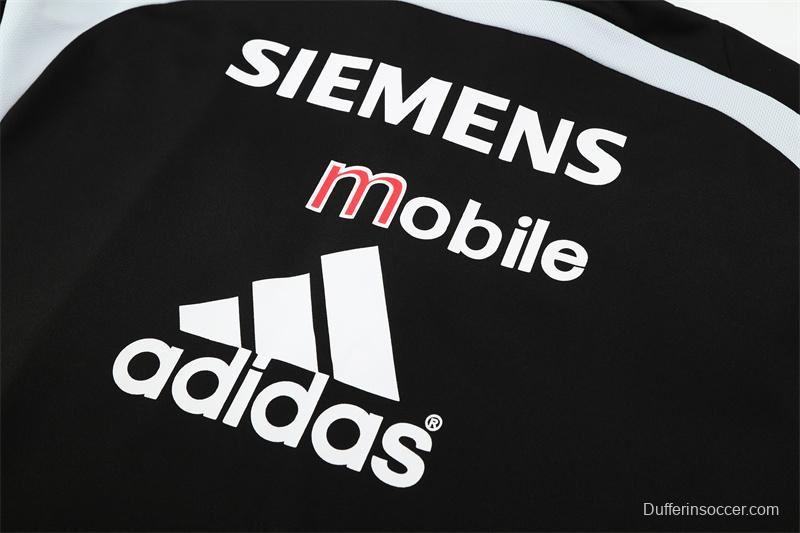 Retro 04/05 Real Madrid Black Half Zipper Jacket