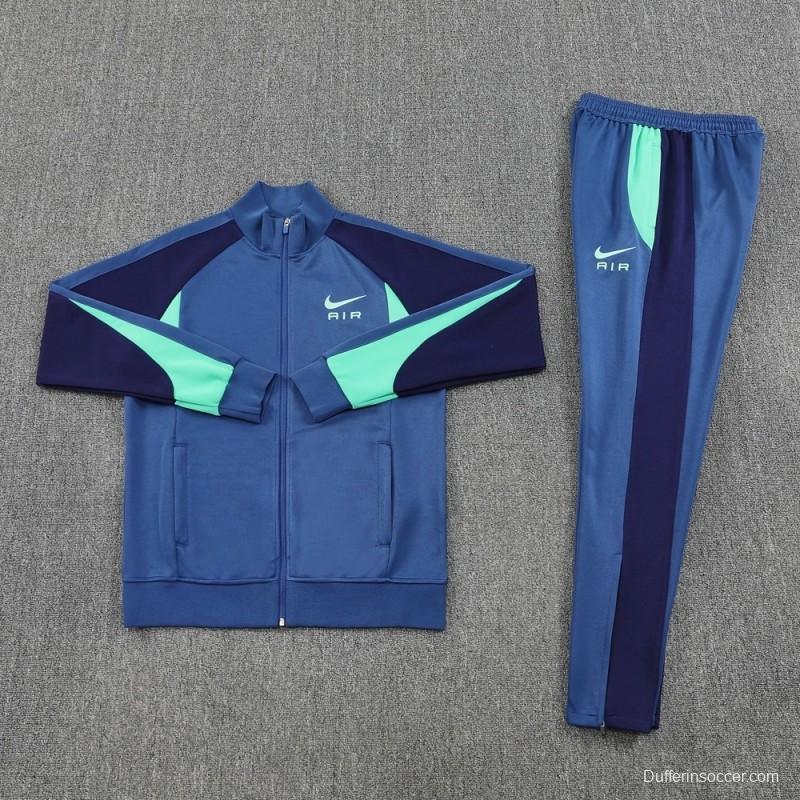 2025 NIKE Blue/Green/Black Full Zipper Jacket + Long Pants