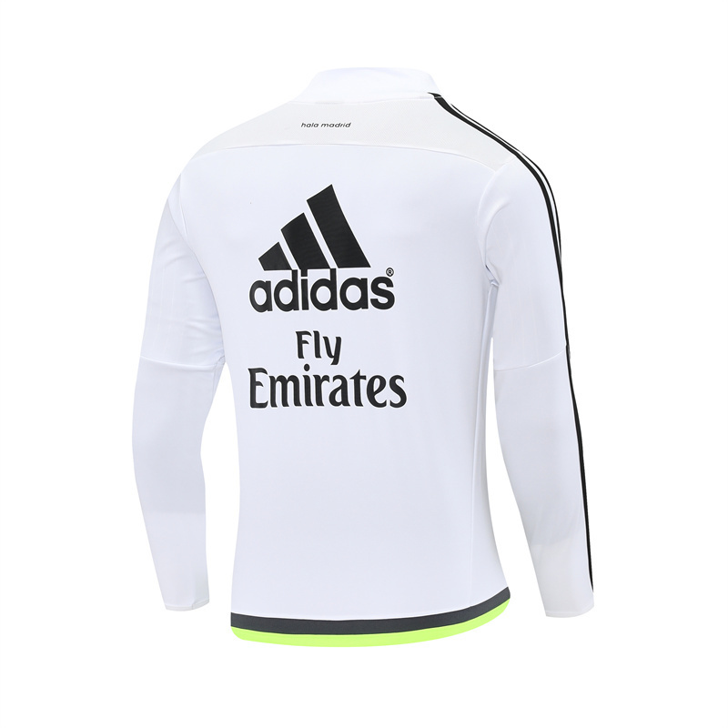 Retro 15/16 Real Madrid White Half Zipper Jacket