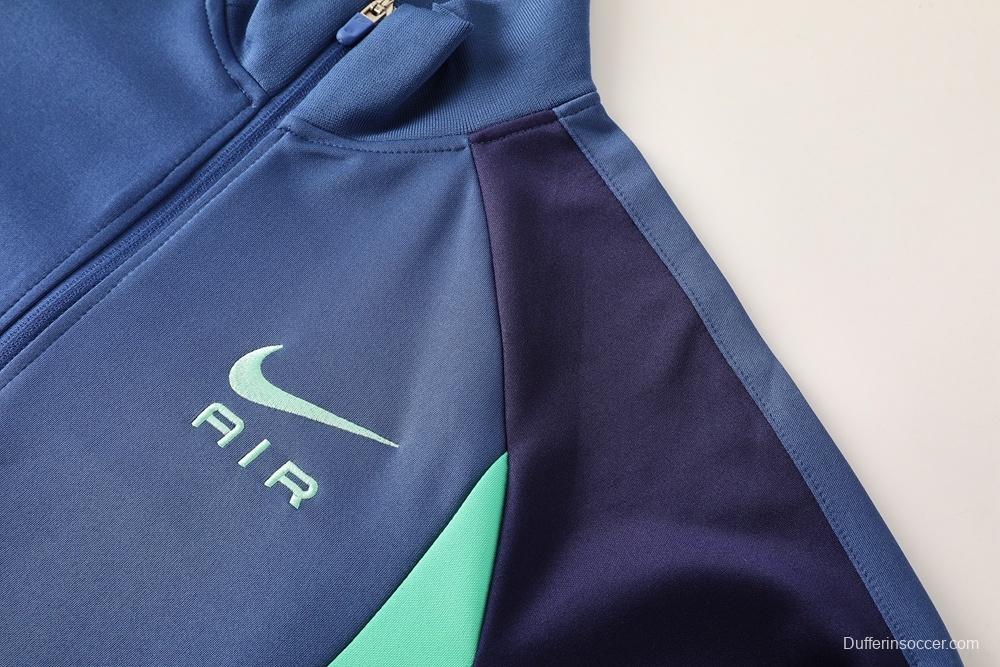 2025 NIKE Blue/Green/Black Full Zipper Jacket + Long Pants