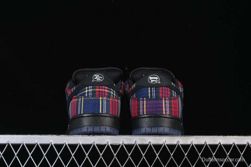 Nike SB Dunk Low Nardwuar Collaboration Scottish Plaid Low-Top Casual Skate Shoes - II1493-600