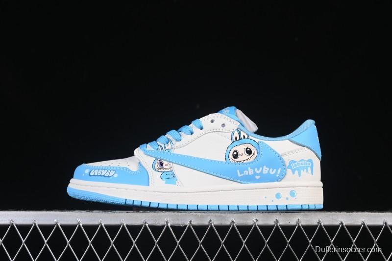 Nike Travis Scott x Fragment Design x Air Jordan 1 Low OG SP AJ1 Low Top Casual Sneakers - JW1188-165