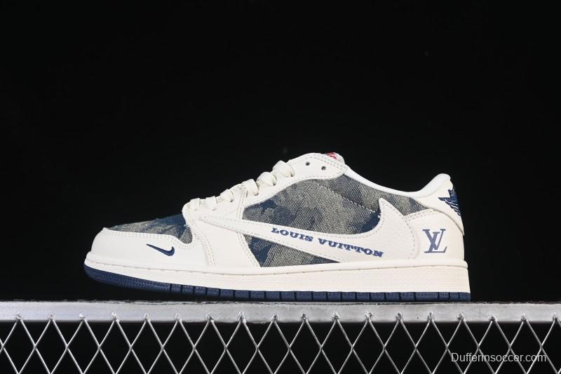 Nike Travis Scott x Fragment Design x Air Jordan 1 Low OG SP AJ1 Low Top Casual Sneakers - LD2028-044