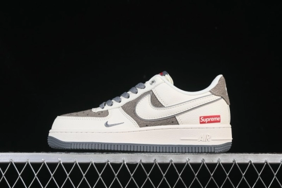 Nike Air Force 1 '07 Low Supreme Collaboration Beige Canvas Casual Sneakers - XX3168-210