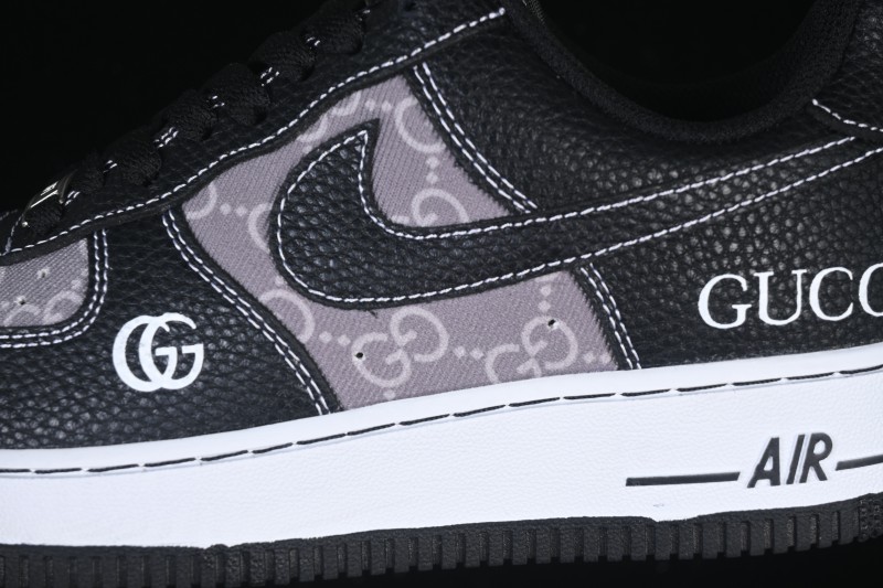 Nike Air Force 1 '07 Low Gucci Collaboration Litchi Grain Print Casual Sneakers - AH8462-002