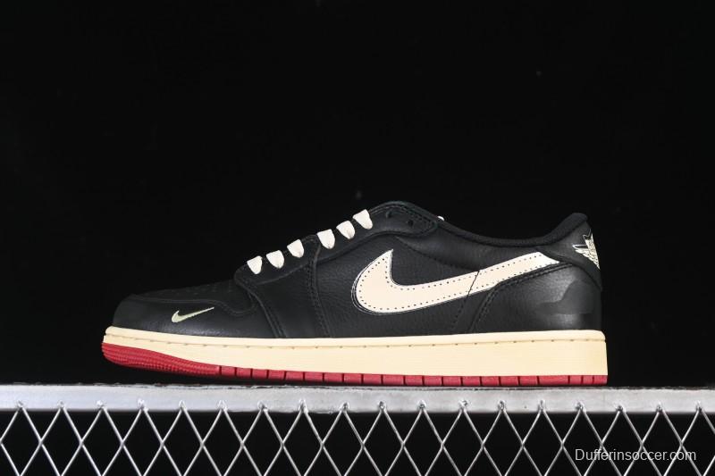 Nike Nigel Sylvester x Air Jordan 1 Low Lifestyle Casual Skate Shoes - IB8958-001