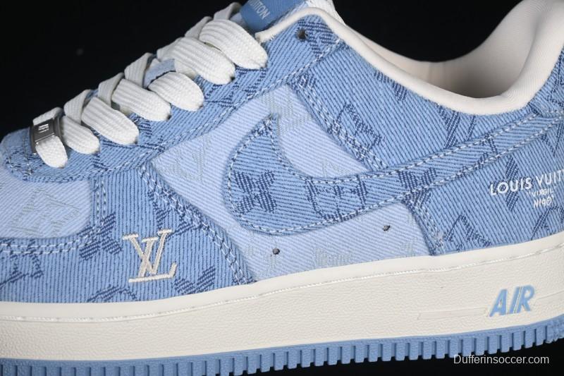 Nike Air Force 1 '07 Low LV Collaboration Light Blue Casual Sneakers - YF9511-823