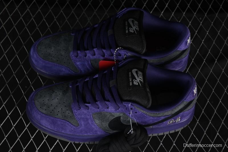 Nike Supreme x Dunk SB Dunk Low Casual Skate Shoes Gray Purple - HQ8487-500