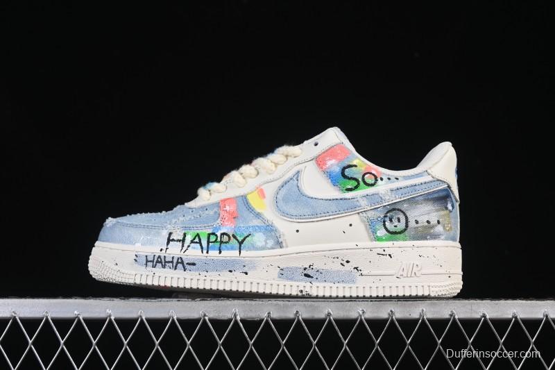 Nike Air Force 1 '07 Low Fantasy Cowboy Hand-Drawn Graffiti Casual Sneakers - CW1888-116