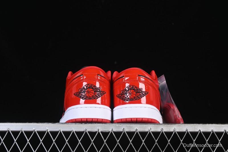 Nike Air Jordan 1 Low AJ1 Patent Leather Black Red Low-Top Casual Sneakers HV4089-006