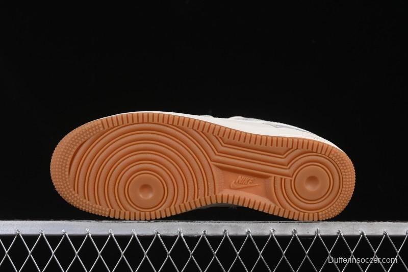 Nike Air Force 1 '07 Low Gucci Collaboration Smoke Grey Gum Low-Top Casual Sneakers - DK0188-084