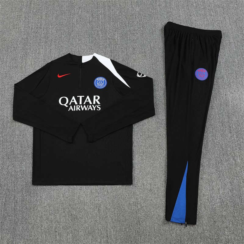 Player Version 25/26 PSG Black T90 Half Zipper Jacket+Long Pants