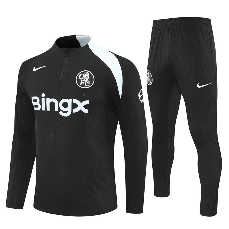 Player Version 25/26 Chelsea Black T90 Half Zipper Jacket+Long Pants