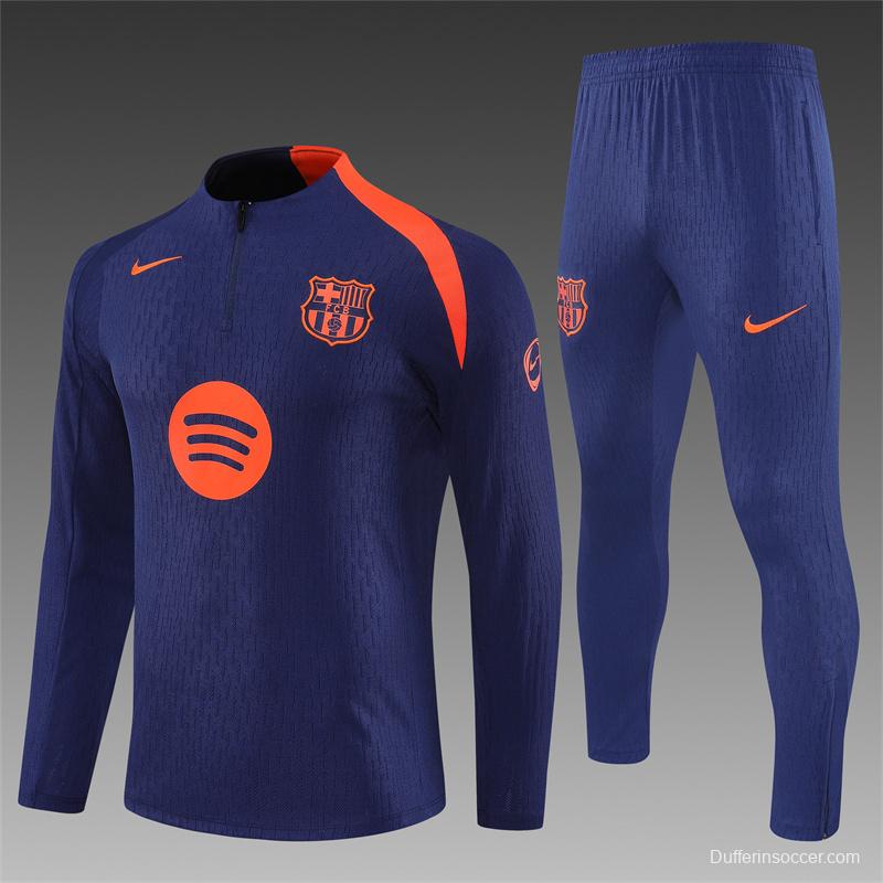 Player Version 25/26 Barcelona Royal Blue T90 Half Zipper Jacket+Long Pants