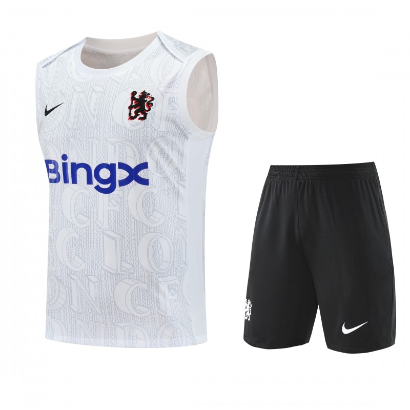 25/26 Chelsea White Vest Jersey+Shorts