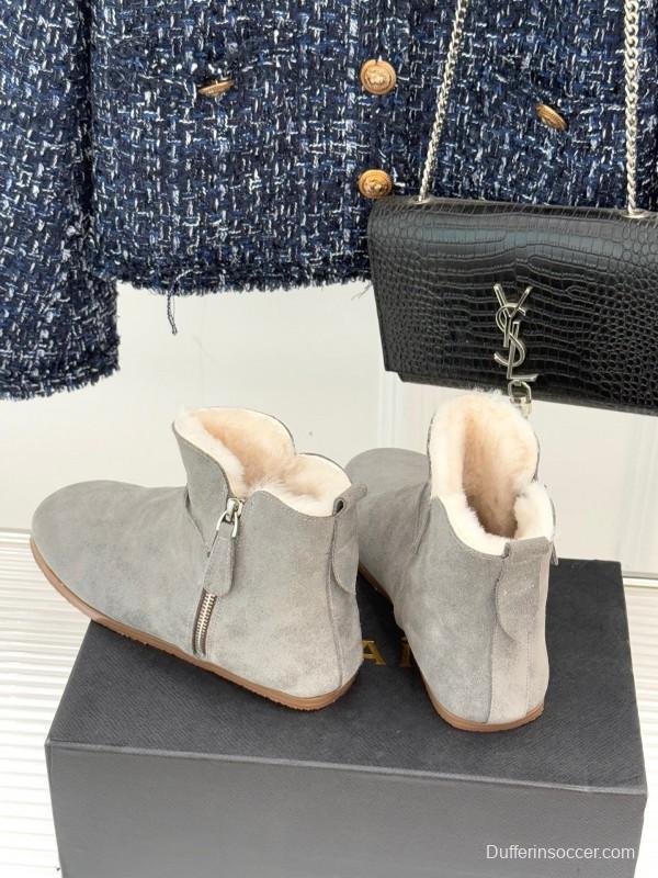 ALAIA Minimalist Side Zipper Retro Snow Boots - KFY00320